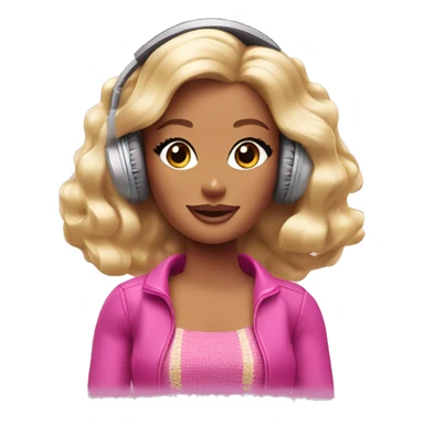 barbie listening to music sticker