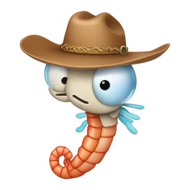 A shrimp with cowboy hat sticker