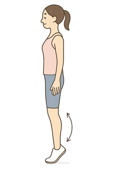 Donna che fa i polpacci per la circolazione linfatica sticker