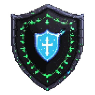 magical shield with code symbols and glowing magical aura sticker