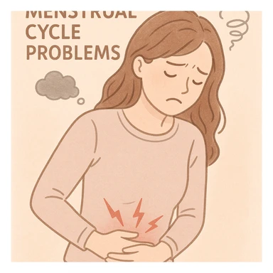 Donna con problemi ci ciclo mestruale  sticker