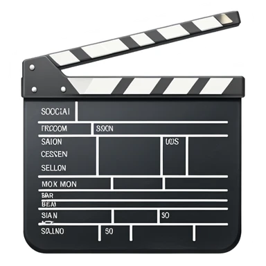 most basic film slate outline possible, stripped down to bare essentials, just a rectangle with clapper bar sticker