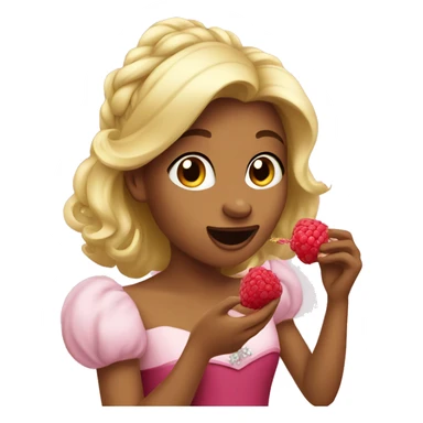 princess eating raspberry  sticker