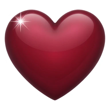 Maroon heart with sparkles sticker