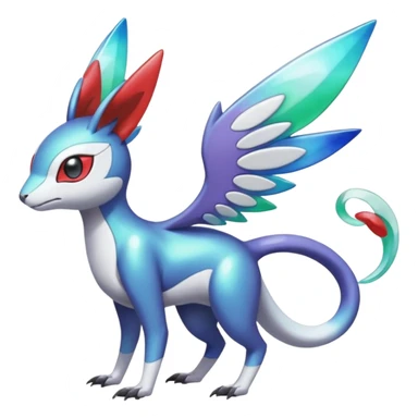 Shiny Colorful Vernid-Trico-Meloetta-Latias-Koraidon-Peppercat-Protogen-Pokémon-Digimon-Fakémon-fusion-hybrid-creature sticker
