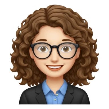 une belle personne avec beaucoup de details, des lunettes, des cheveux ondulé sticker