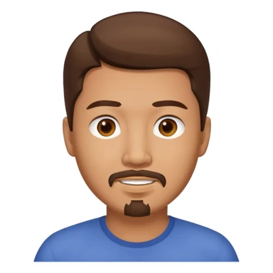 Asian man with brown hair and a goatee, friendly expression sticker