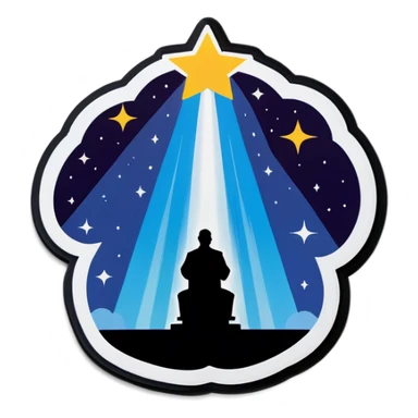 Looking up to God sticker