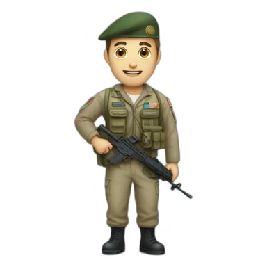 Un homme avec un armée sticker