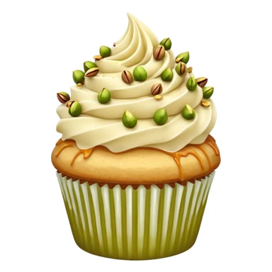 Vanilla cupcake with vanilla frosting with caramel drizzle & crushed up pistachios  sticker