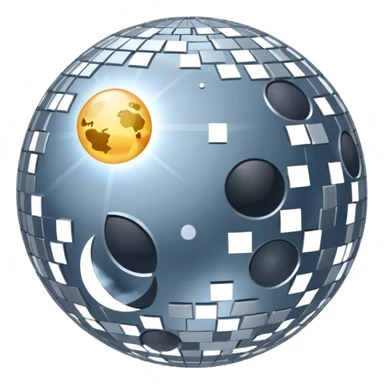 celestial disco ball moon sticker