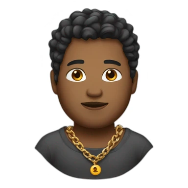 man Brown skin, chubby,gradient cut hair, chain around his neck sticker