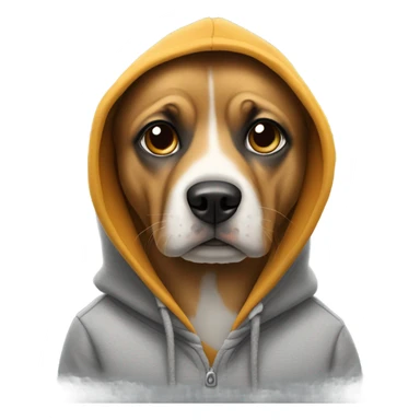 Dog wearing hood sticker