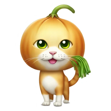 Cat wearing onion costume  sticker