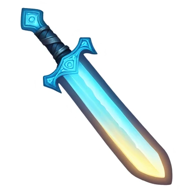 Blue glowing magical sword sticker