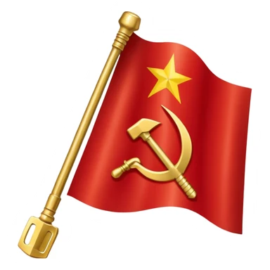 Soviet flag at half-mast, symbolizing Stalin's death sticker