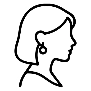 clean line outline of a woman in profile wearing earrings sticker