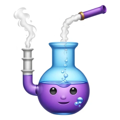 Purple Bong blue water smoking sticker