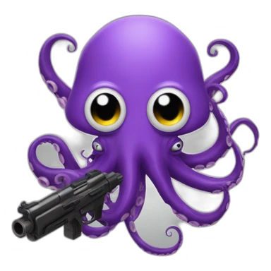 octopus with a gun sticker