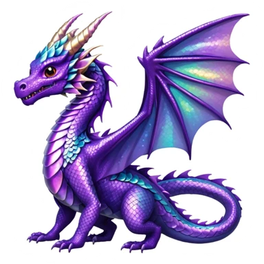 glitter purple dragon sticker