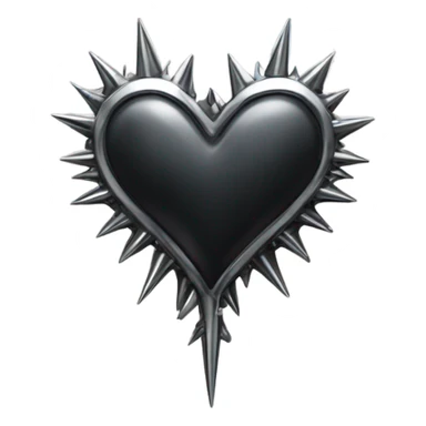 Gothic Chrome heart with spikes sticker