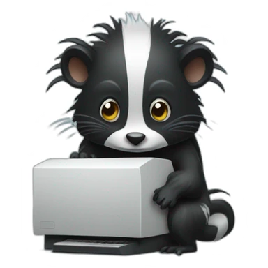 smelly skunk with a computer sticker