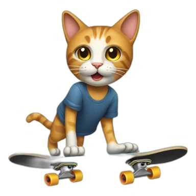 skateboarding cat sticker