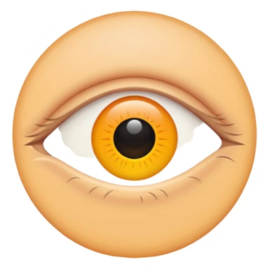 iOS emoji, minimal eye symbol, circle with dot, flat sticker