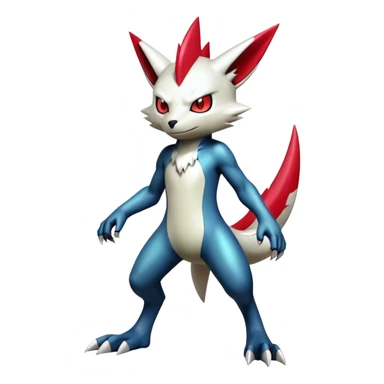 Cool Edgy Badass Shiny Futuristic Legendary Digimon-Sneasel-Zangoose-hybrid full body sticker