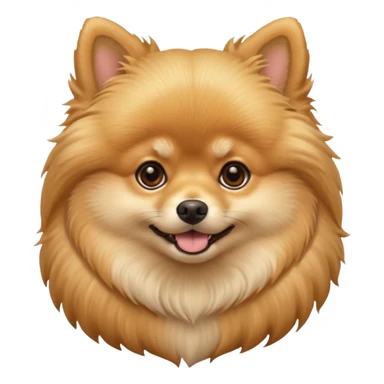 Create a golden pomeranian, all cute and adorable entire  only face and body  sticker