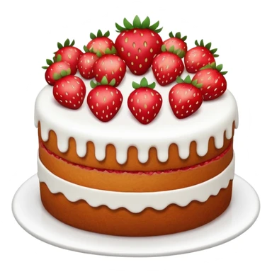 cake with strawberry  sticker