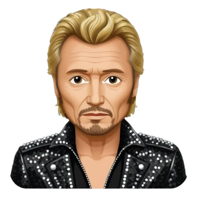 Johnny Hallyday with black sequin outfit sticker