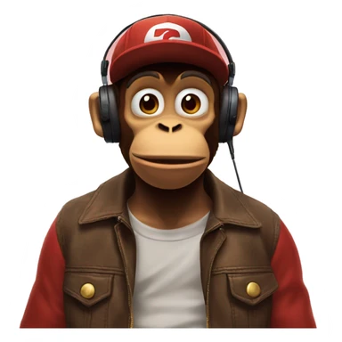 Diddy Kong listening music sticker