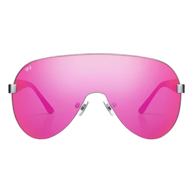 pink mirrored shield sunglasses, Y2K cyber style, frameless design sticker