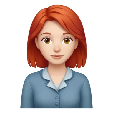 Friendly female character with red hair sticker