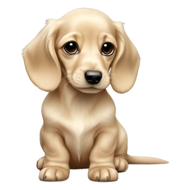 miniature long haired english cream dachshund puppy sticker