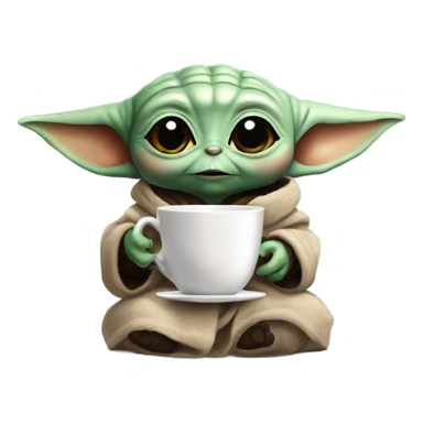 Baby Yoda xmas drinking tea  sticker