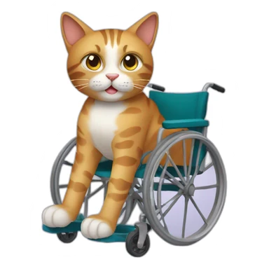cat in a wheelchair sticker