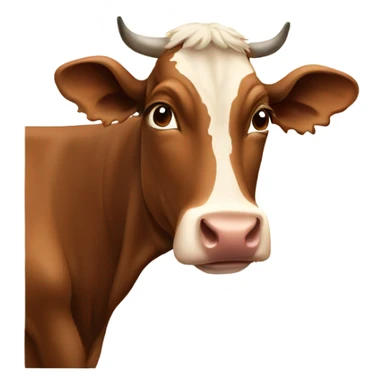 Brown cow sticker