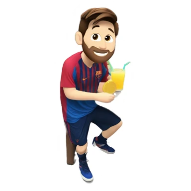 messi drinking  lemonade at Disney world  sticker