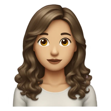 brown hair , heart Eyes, curtain bangs, sticker