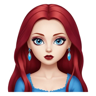 russian features, beauty, winred hair, blue eyes, pretty eyes, black eyeliner, pretty bratz baddie sticker