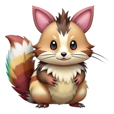 Colorful Linoone-Zigzagoon-Furret-hybrid sticker