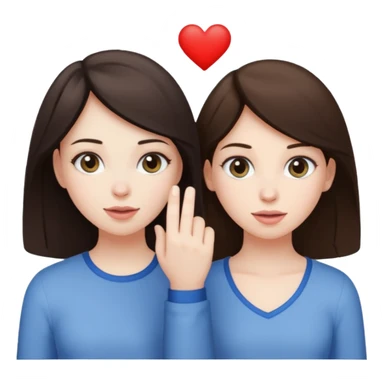 Brunette girl picking up another brunette girl  sticker