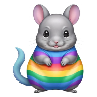 rainbow colored chinchilla sticker