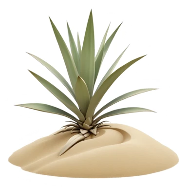generate realistic detailed yucca in 3d style with sand  sticker