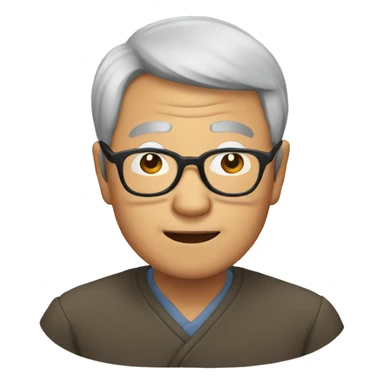 old asian man wearing glasses sticker