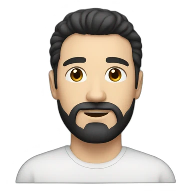 White guy with black mullet hair and brown eyes short goatee and mustache  sticker