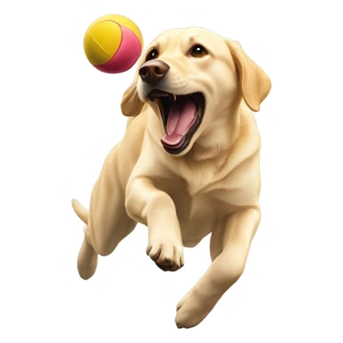 Yellow lab catching ball sticker