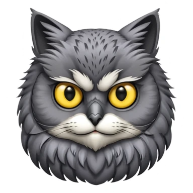 Give it a cat head with a owl body sticker